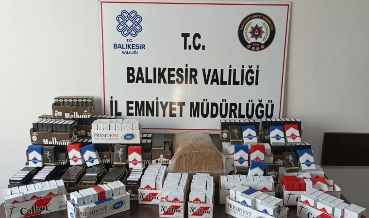 Balıkesir'de kaçak tütün ve sigara operasyonu