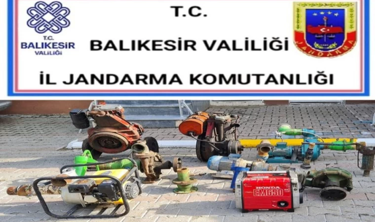 Balıkesir’de pompa hırsızları yakalandı