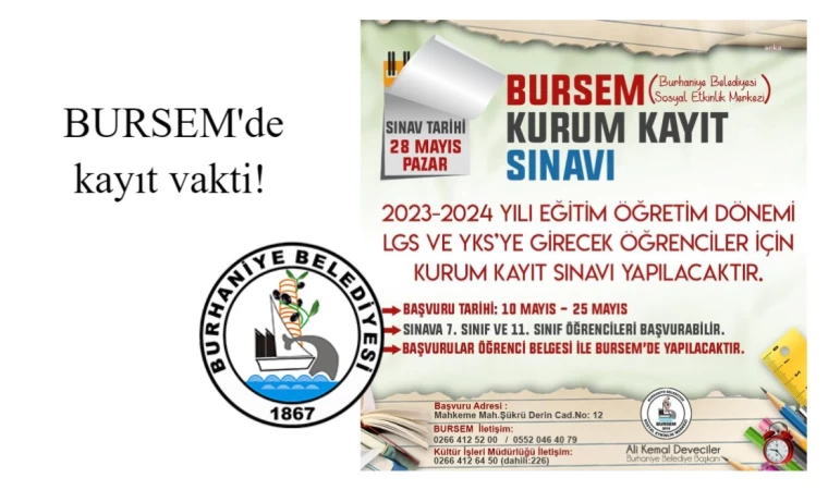 Bursem Kurum Kayıt Sınavı Başvuruları Başladı