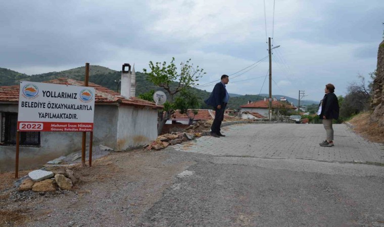 Gömeç’te parke taş çalışmaları devam ediyor