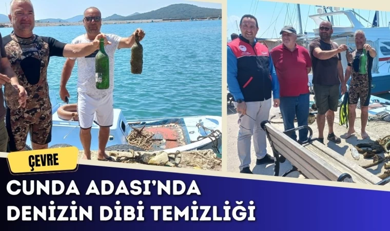 Cunda Adası’nda denizin dibi temizliği