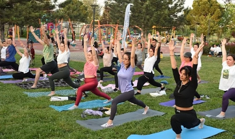 Yoga için buluşuyorlar