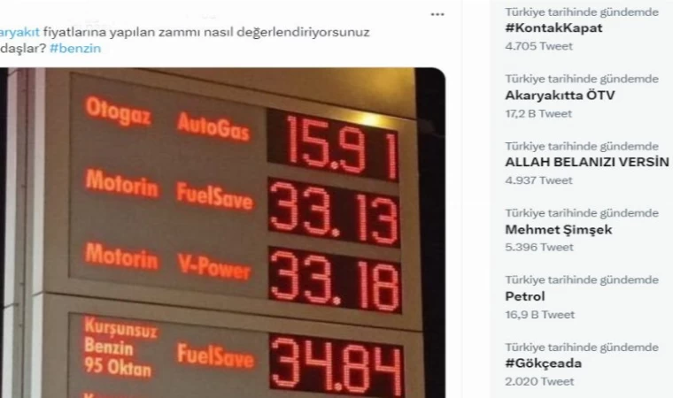 Akaryakıta ÖTV Zammına Sosyal Medyadan Tepki Yağıyor