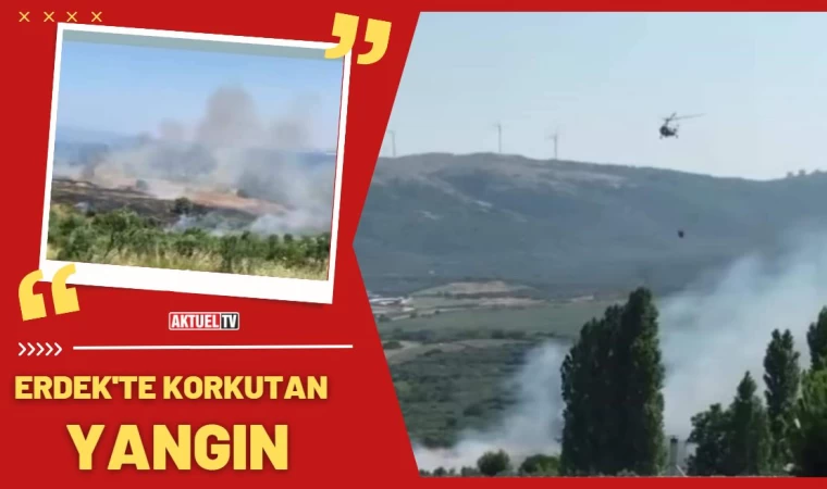 Erdek’te Korkutan Yangın