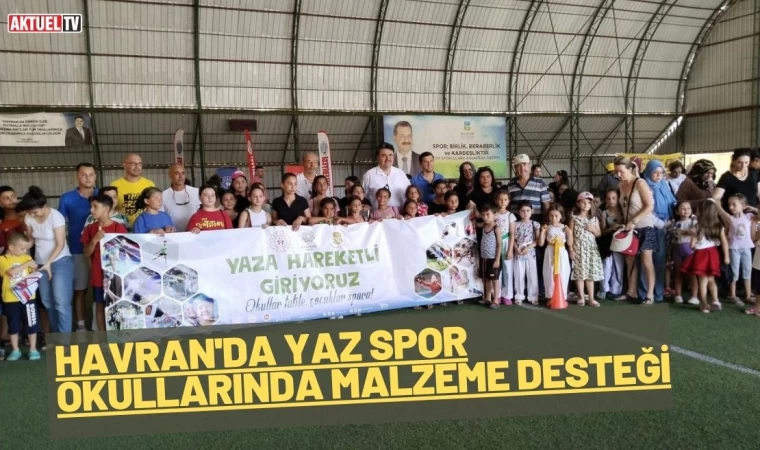 Havran'da Yaz Spor Okullarında Malzeme Desteği