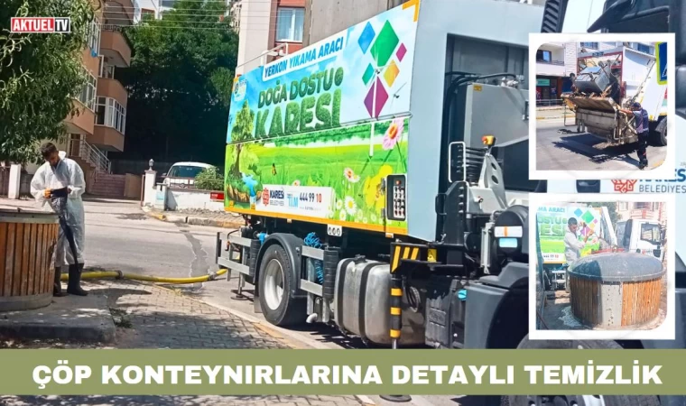 Karesi’de Çöp Konteynırlarına Detaylı Temizlik