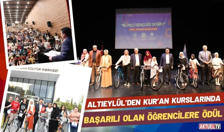 Altıeylül’den  Kur’an Kurslarında Başarılı Olan Öğrencilere Ödül