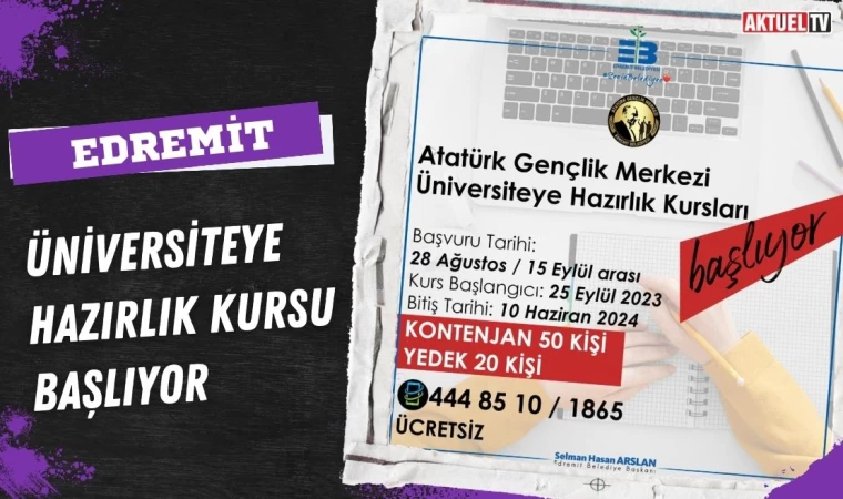 Edremit Üniversiteye Hazırlık Kursuna Başlıyor