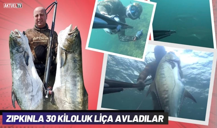 Zıpkınla 30 Kiloluk Liça Avladılar