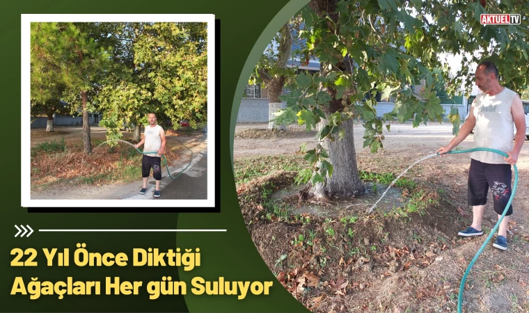 22 Yıl Önce Diktiği Ağaçları Her gün Suluyor