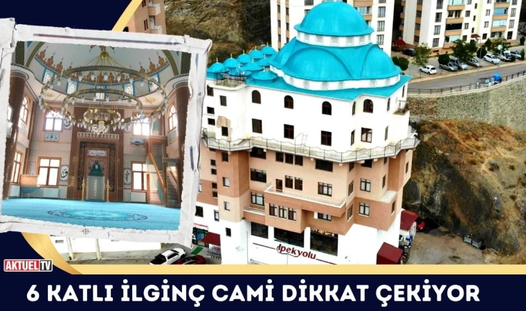 6 Katlı İlginç Cami Dikkat Çekiyor