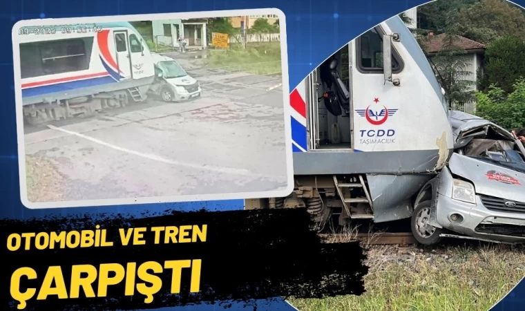 Otomobil ve Yolcu Treni Çarpıştı