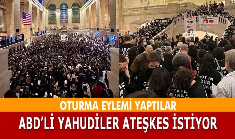 ABD’li Yahudilerden ”Gazze’de Ateşkes” Talebiyle Oturma Eylemi