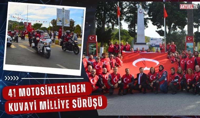 Ayvalık’ta 41 Motosikletliden Kuvayi Milliye Sürüşü