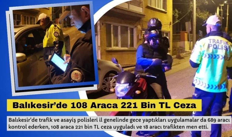 Balıkesir’de 108 Araca 221 Bin TL Ceza