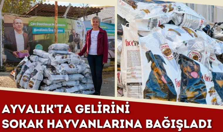 Ayvalık’ta Sergi Gelirini Sokak Hayvanlarına Bağışladı