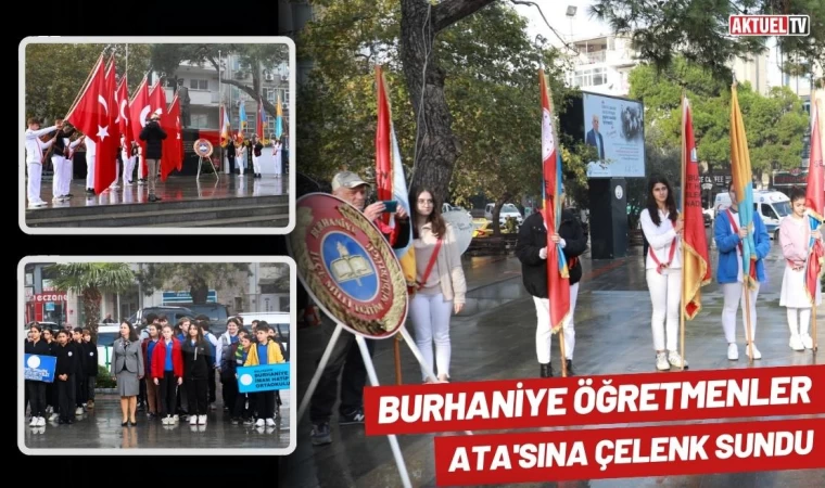 Burhaniye Öğretmenler Ata'sına Çelenk Sundu