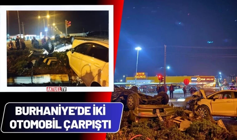 Burhaniye’de İki Otomobil Çarpıştı