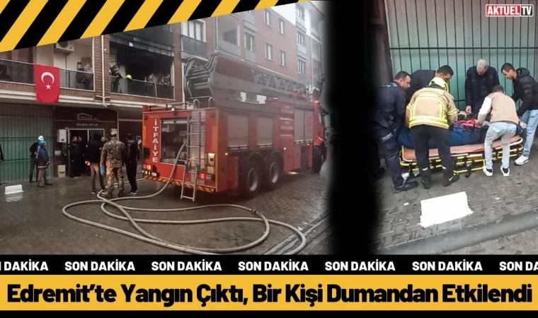 Edremit’te Yangın Çıktı, Bir Kişi Dumandan Etkilendi