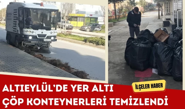 Altıeylül’de Yer Altı Çöp Konteynerleri Temizlendi