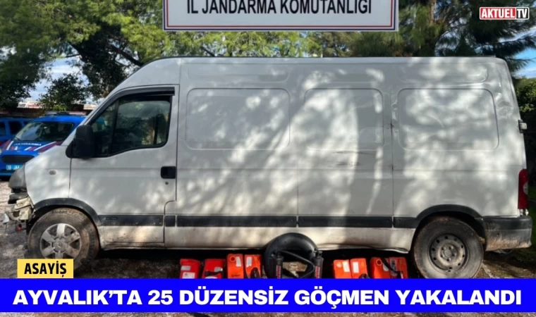 Ayvalık’ta 25 Düzensiz Göçmen Yakalandı