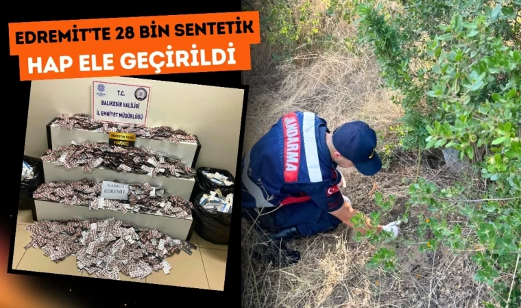 Edremit’te 28 Bin Sentetik Hap Ele Geçirildi