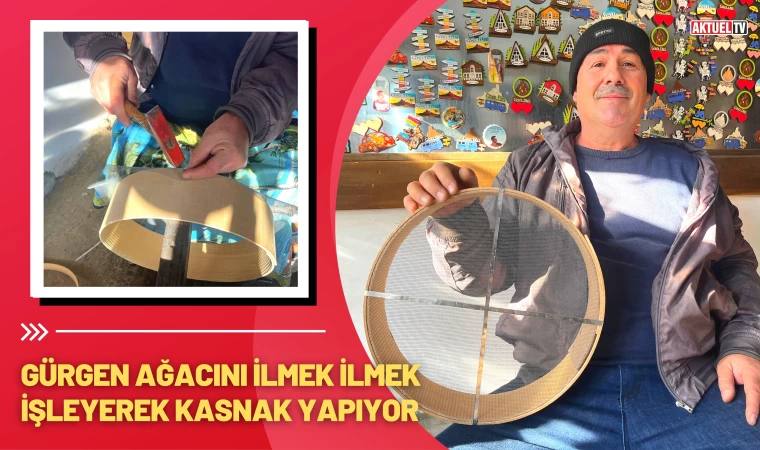 Gürgen Ağacını İlmek İlmek İşleyerek Kasnak Yapıyor