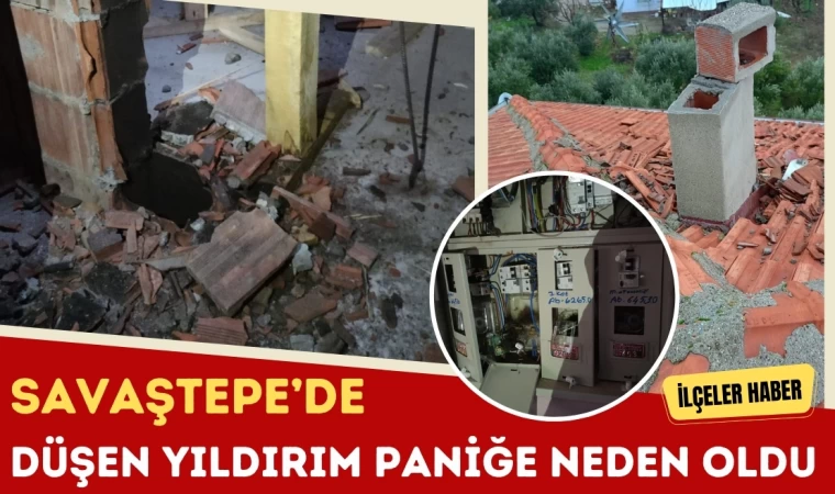 Savaştepe’de Düşen Yıldırım Paniğe Neden Oldu