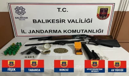 Balıkesir’de silah ve uyuşturucu operasyonu