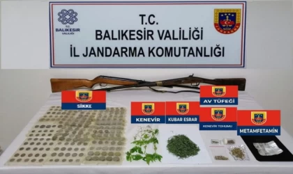 Balıkesir'de tarihi eser ve uyuşturucu operasyonu