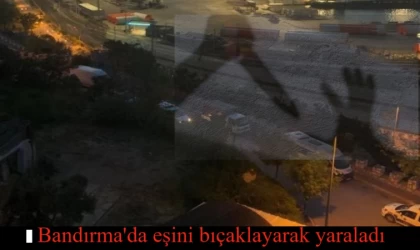 Bandırma'da eşini bıçaklayarak yaraladı