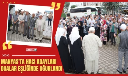 Manyas’ta Hacı adayları dualar eşliğinde uğurlandılar