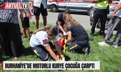 Burhaniye’de Motorlu Kurye Çocuğa Çarptı