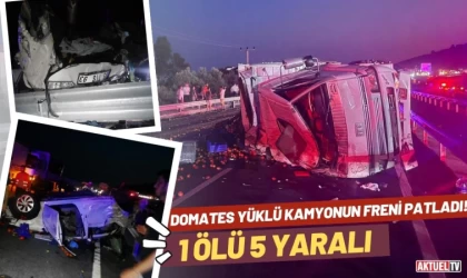 Domates Yüklü Kamyonun Freni Patladı!