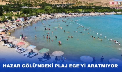 Hazar Gölü’ndeki Plaj Ege’yi Aratmıyor