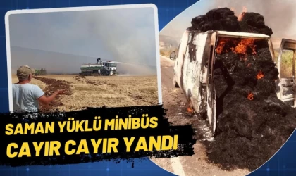 Saman Balyası Yüklü Minibüs Yandı