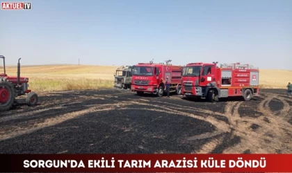 Sorgun’da Ekili Tarım Arazisi Küle Döndü