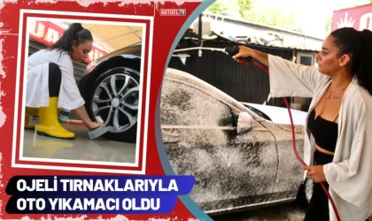 Ojeli Tırnaklarıyla Oto Yıkamacı Oldu