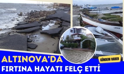 Altınova'da Fırtına Hayatı Felç Etti