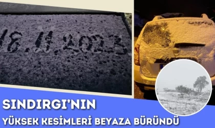 Sındırgı’nın Yüksek Kesimleri Beyaza Büründü