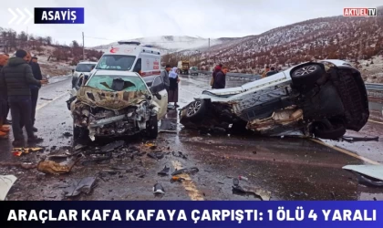 Araçlar Kafa Kafaya Çarpıştı: 1 Ölü 4 Yaralı