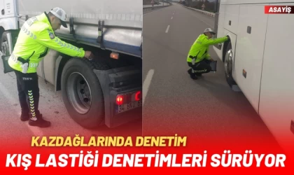 Kazdağlarında Polisten Kış Lastiği Denetimi