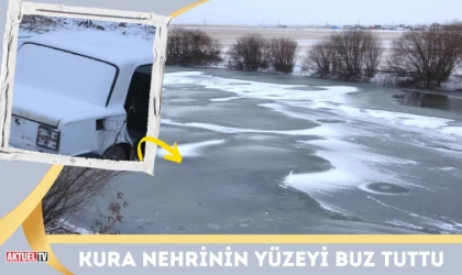 Kura Nehrinin Yüzeyi Buz Tuttu