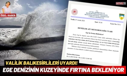 Valilik Balıkesirlileri Uyardı! Ege Denizinin Kuzeyinde Fırtına